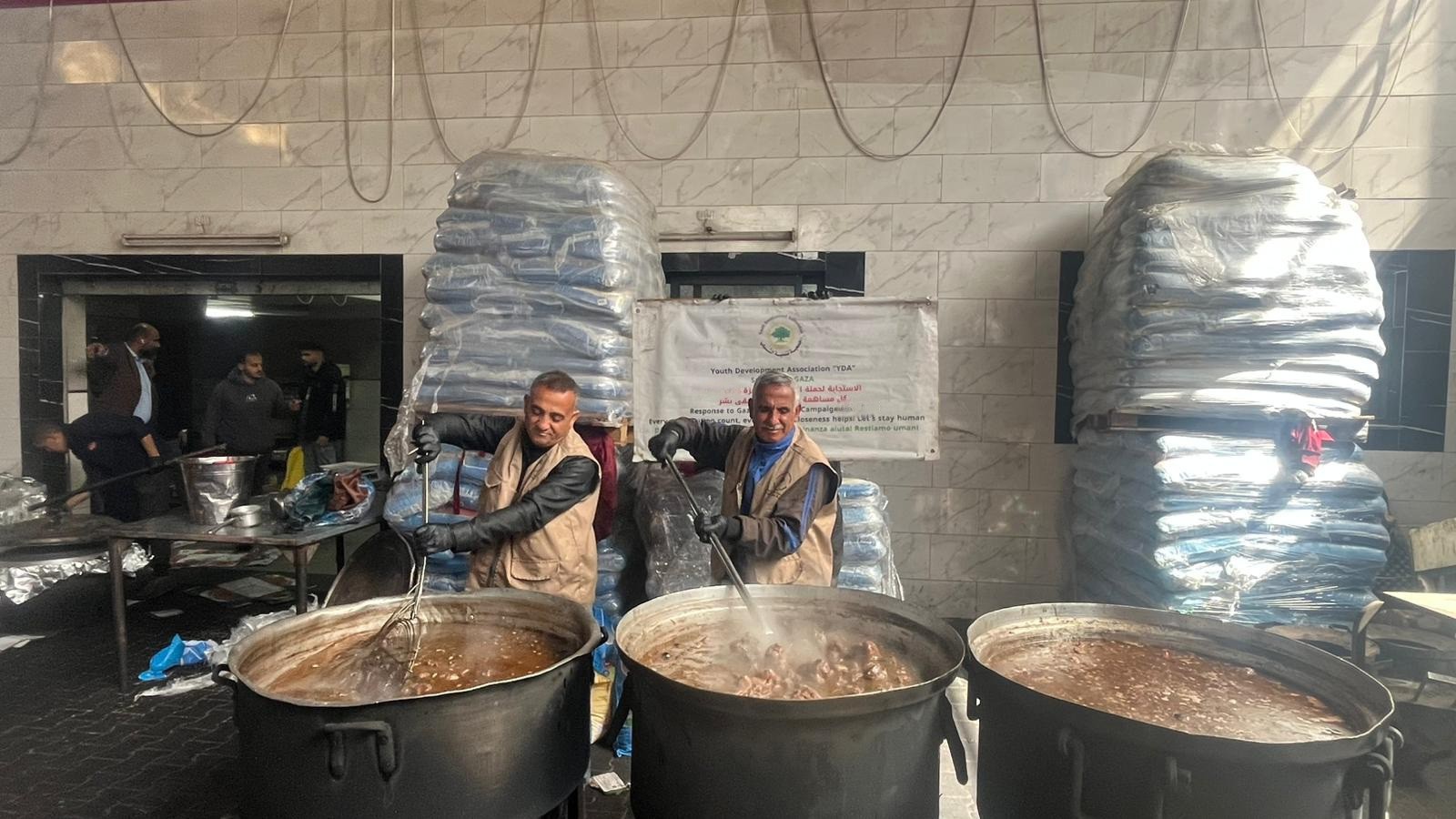 Meat being prepared for the children